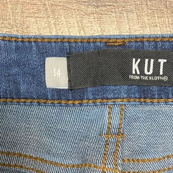 *SOLD* Kut From The Kloth “Connie” High-Low Denim Jean Skirt Size 14 - Picture 3 of 7